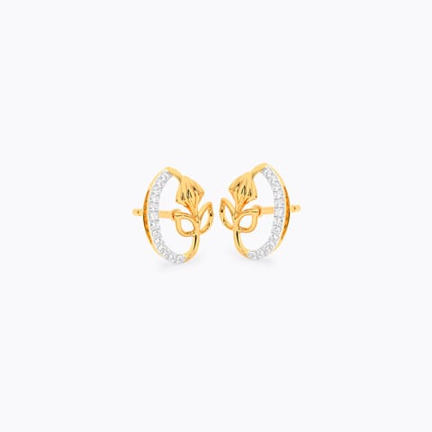 Blooming Petals Diamond Stud Earrings