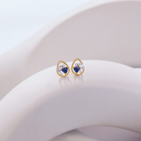 Cobalt Blue Gemstone Stud Earrings