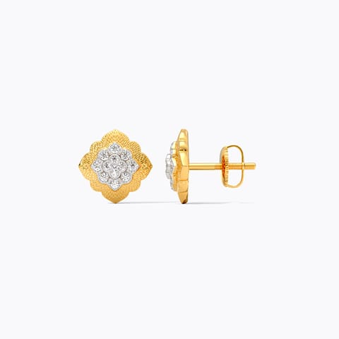 Prism Texture Diamond Stud Earrings