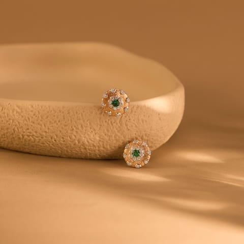 Emerald Sphere Gemstone Stud Earrings Emerald Sphere Gemstone Stud Earrings