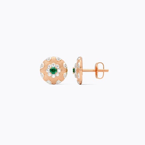 Emerald Sphere Gemstone Stud Earrings