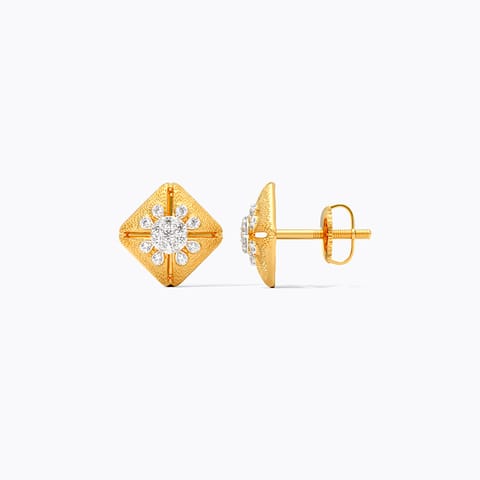 Textured Kite Diamond Stud Earrings