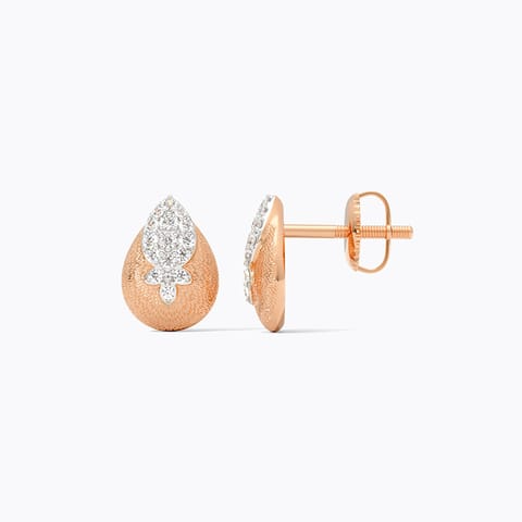 Textured Radiance Diamond Stud Earrings