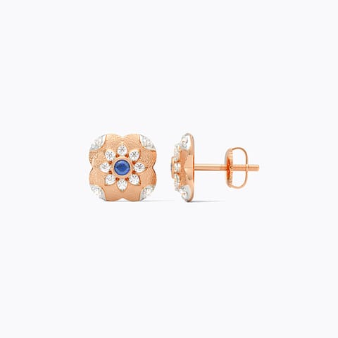 Indigo Bezel Gemstone Stud Earrings