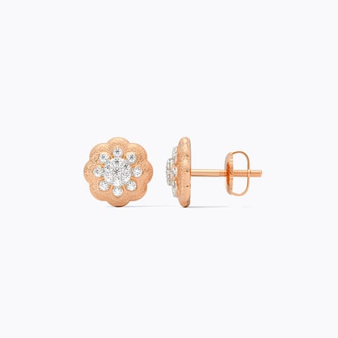Textured Scallop Diamond Stud Earrings Textured Scallop Diamond Stud Earrings