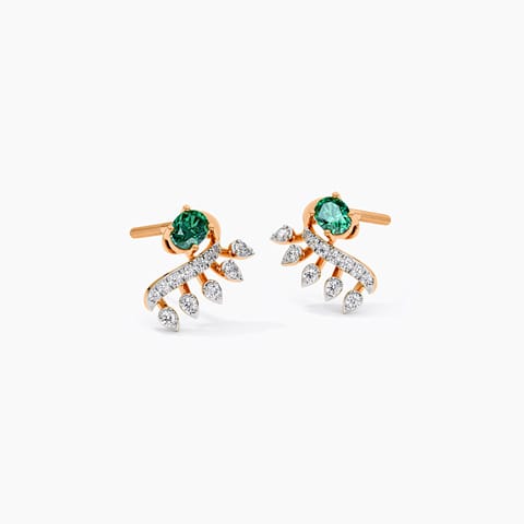 Emerald Curve Gemstone Stud Earrings Emerald Curve Gemstone Stud Earrings