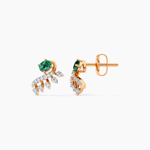 Emerald Curve Gemstone Stud Earrings Emerald Curve Gemstone Stud Earrings