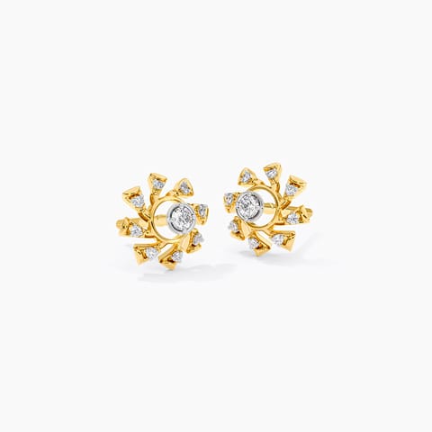 Dazzling Swirl Diamond Stud Earrings
