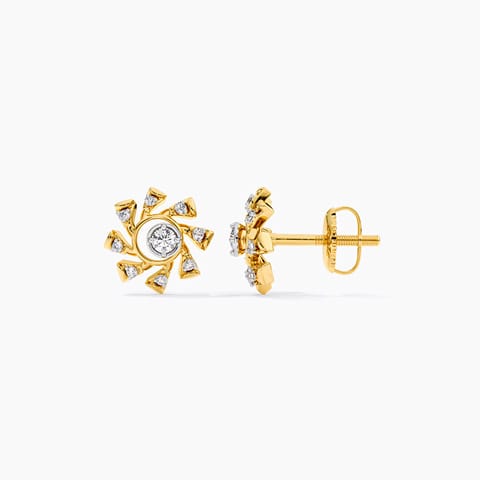 Dazzling Swirl Diamond Stud Earrings