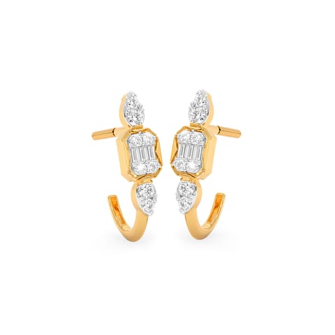 Baguette Brilliance Diamond Hoop Earrings