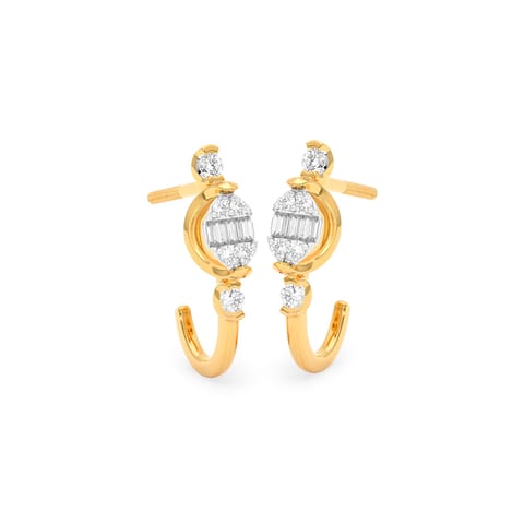 Ovate Baguette Diamond Hoop Earrings Ovate Baguette Diamond Hoop Earrings