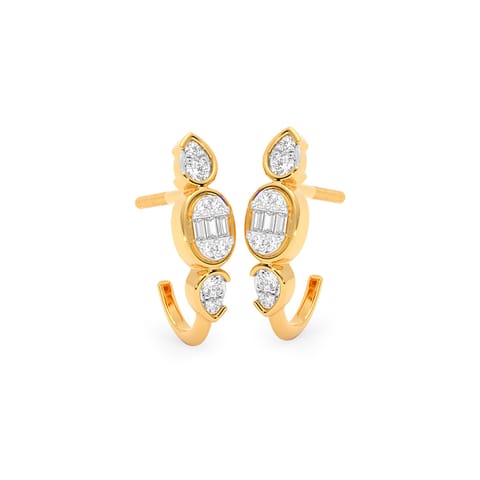 Baguette Glint Diamond Hoop Earrings Baguette Glint Diamond Hoop Earrings