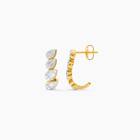 Pear Poise Diamond Hoop Earrings
