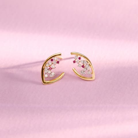 Ruby Sprinkles Gemstone Hoop Earrings