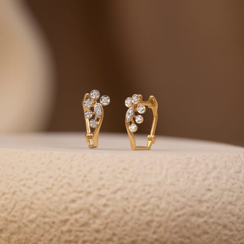 Serenity Curve Diamond Hoop Earrings Serenity Curve Diamond Hoop Earrings