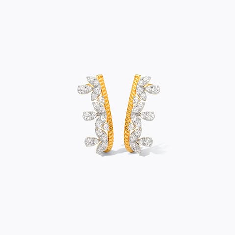 Elegant Textured Diamond Hoop Earrings