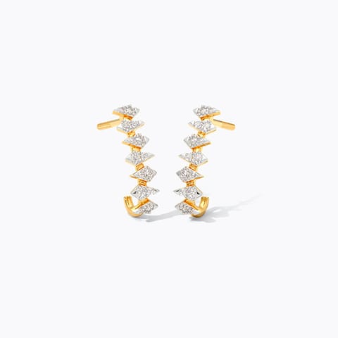 Brilliance Line Diamond Hoop Earrings