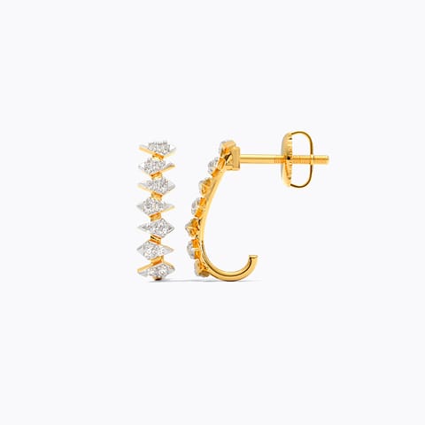 Brilliance Line Diamond Hoop Earrings