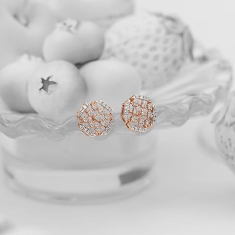 Glittery Grid Diamond Stud Earrings Glittery Grid Diamond Stud Earrings