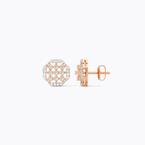 Glittery Grid Diamond Stud Earrings Glittery Grid Diamond Stud Earrings