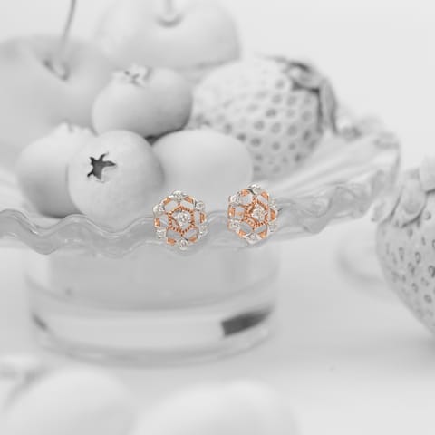 Gilded Galaxy Diamond Stud Earrings