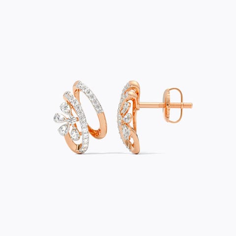 Sassy Twirl Diamond Stud Earrings