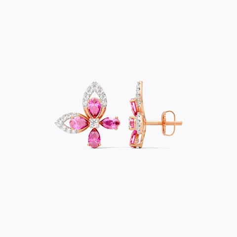 Sparkling Pink Butterfly Gemstone Stud Earrings Sparkling Pink Butterfly Gemstone Stud Earrings