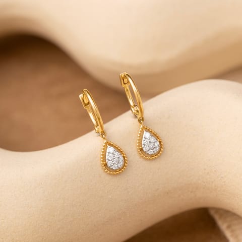 Shimmer Drop Diamond Hoop Earrings Shimmer Drop Diamond Hoop Earrings
