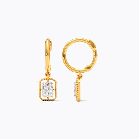 Swaying Ocvate Diamond Hoop Earrings