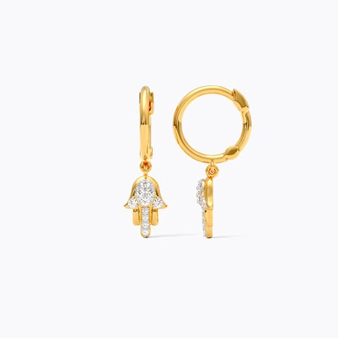 Hamsa Diamond Hoop Earrings