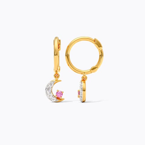 Red Moon Gemstone Hoop Earrings