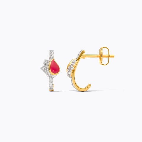 Red Lotus Diamond Hoop Earrings Red Lotus Diamond Hoop Earrings