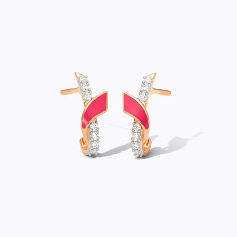 Green Glint Diamond Hoop Earrings