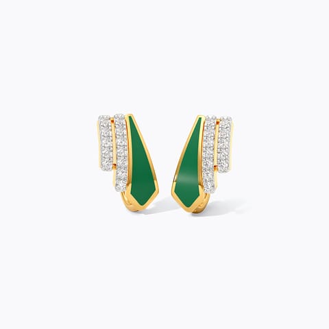Verdant Lines Diamond Hoop Earrings