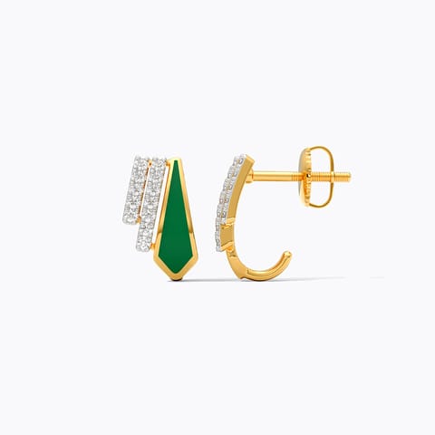 Verdant Lines Diamond Hoop Earrings