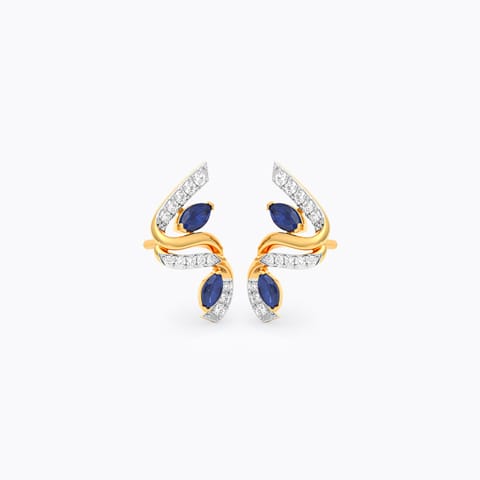Azure Swirl Gemstone Stud Earrings