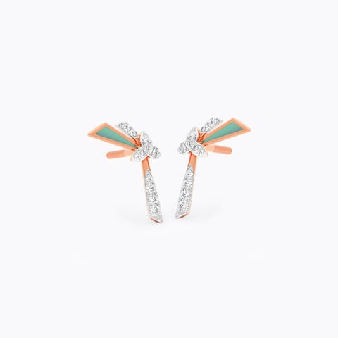 Blue Rays Diamond Stud Earrings