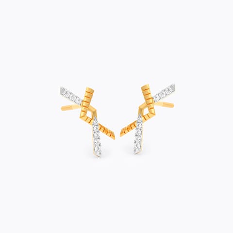 Sparkling Intersect Diamond Stud Earrings