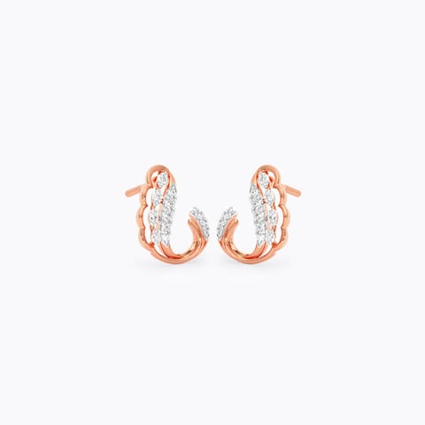 Dazzling Scallop Diamond Stud Earrings Dazzling Scallop Diamond Stud Earrings