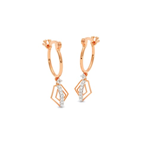 Swinging Spark Diamond Hoop Earrings