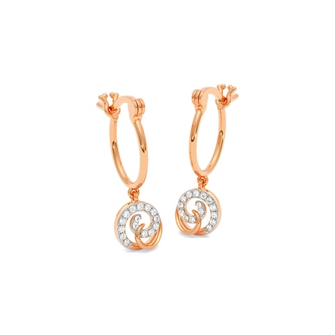Swaying Orb Diamond Hoop Earrings Swaying Orb Diamond Hoop Earrings