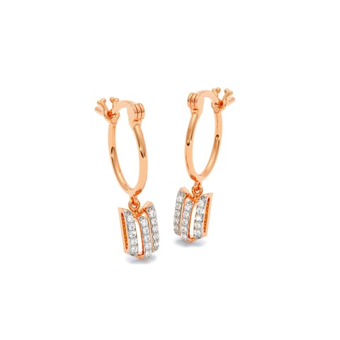 Sawying Glint Diamond Hoop Earrings