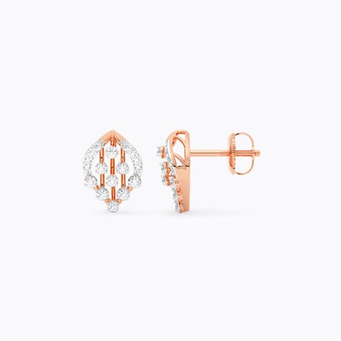 Treble Diamond Stud Earrings