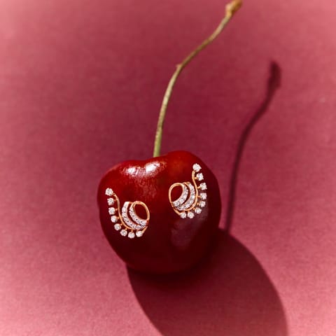 Serenity Curve Diamond Stud Earrings