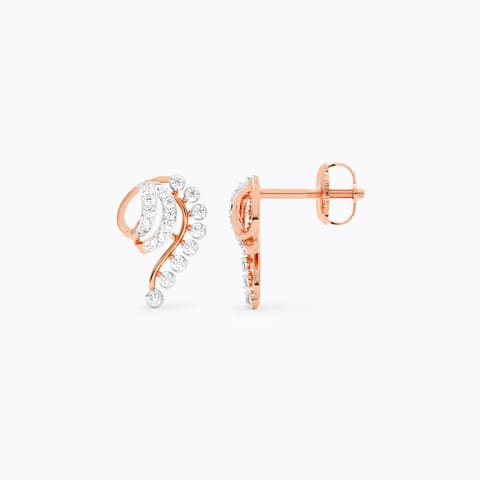 Serenity Curve Diamond Stud Earrings