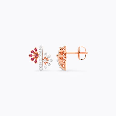 Berry Bling Gemstone Stud Earrings