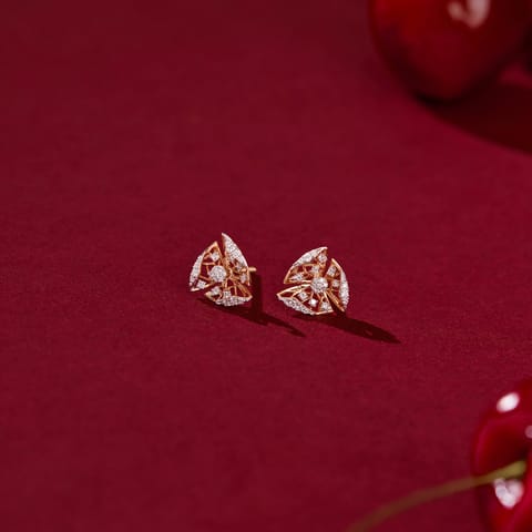 Spiral Bloom Diamond Stud Earrings