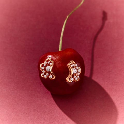 Glimmer Bloom Diamond Stud Earrings