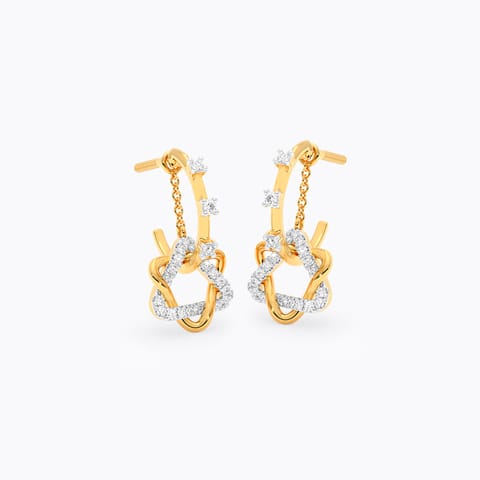 Dangling Knots Diamond Hoop Earrings Dangling Knots Diamond Hoop Earrings