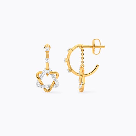 Dangling Knots Diamond Hoop Earrings Dangling Knots Diamond Hoop Earrings